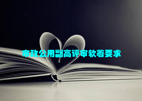 市政公用副高评审软著要求