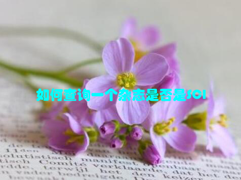 如何查询一个杂志是否是SCI