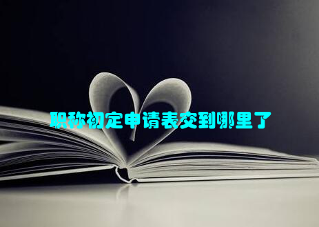 职称初定申请表交到哪里了