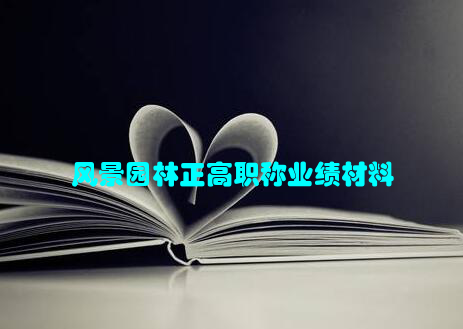 风景园林正高职称业绩材料